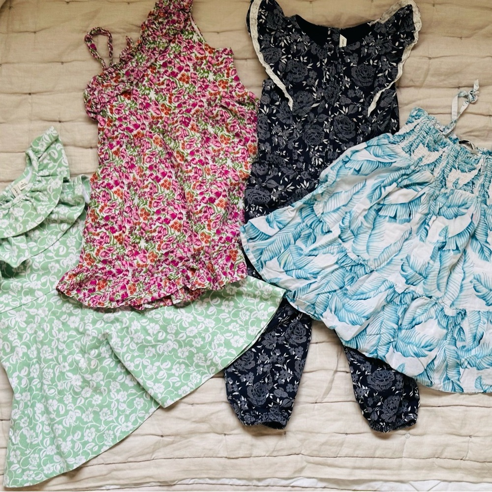 Floral and Leaf Print Dresses and Outfit Set